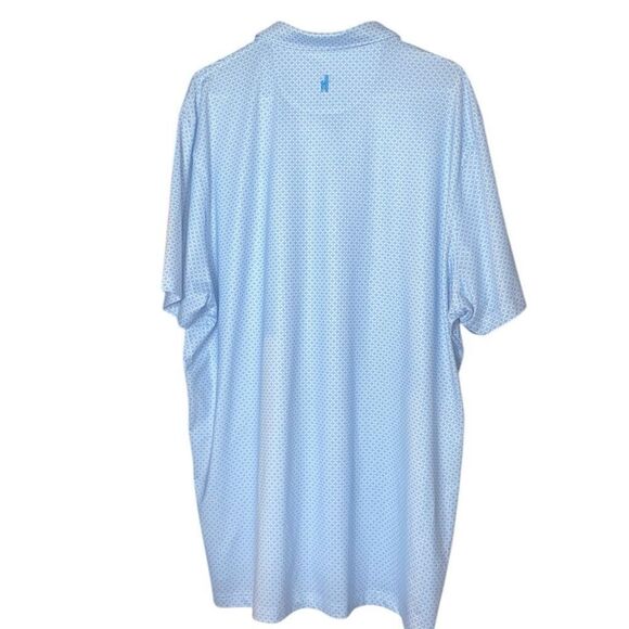 Johnnie-O Mens Light Blue Patterned Performance Golf Polo Shirt Size 2XL - Picture 4 of 7